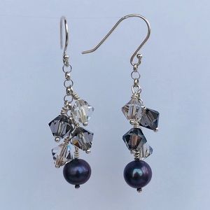 Pearl, Swarovski, Sterling Silver Earrings